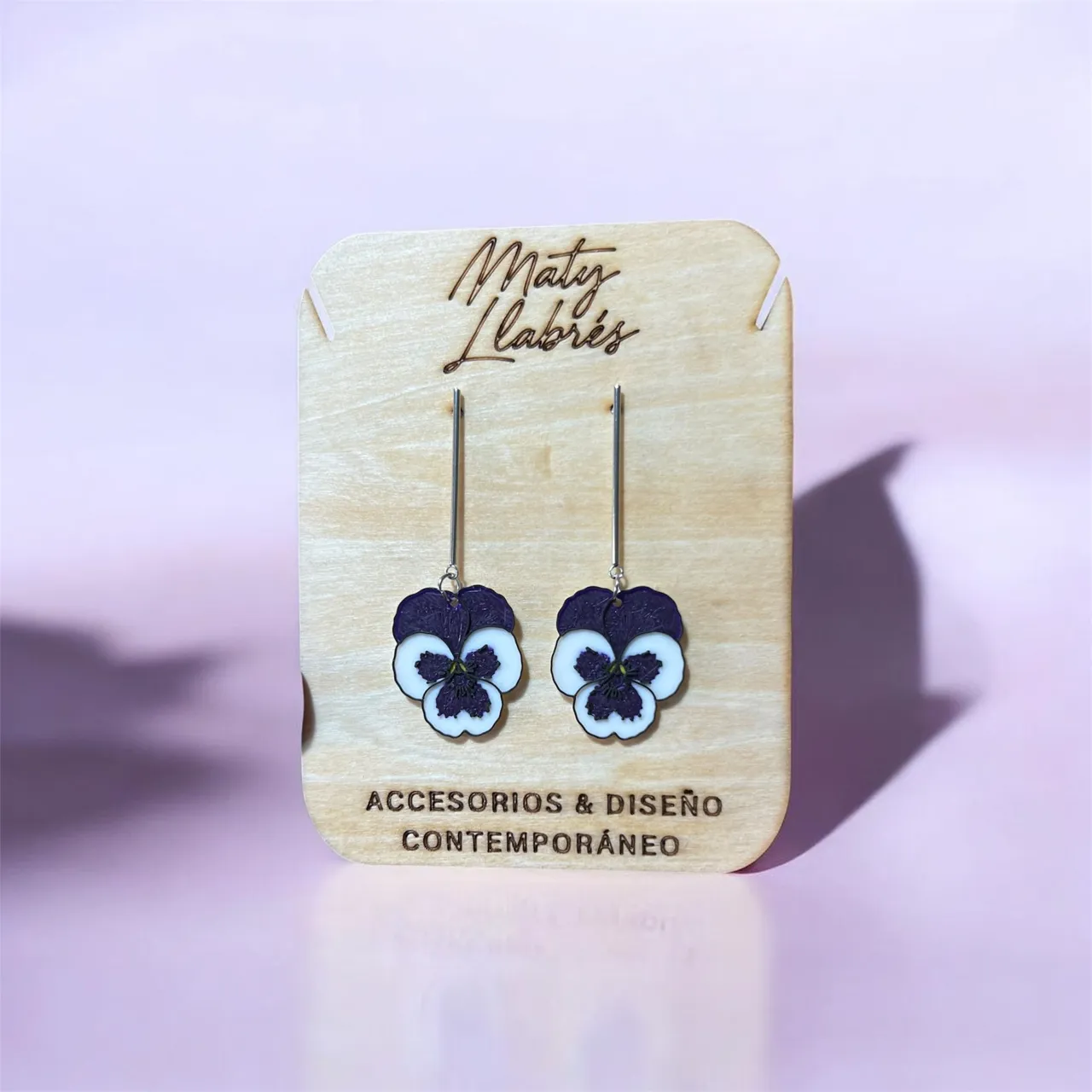 Pendientes Flor Pensamiento view 2