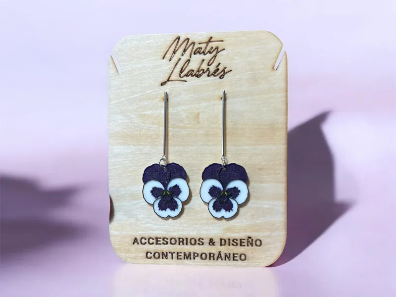 Pendientes Flor Pensamiento 