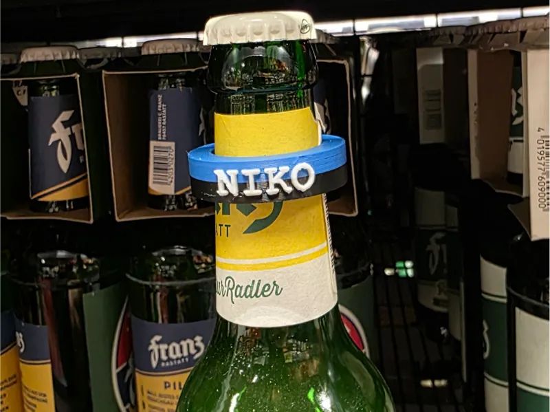 Bierflaschenhals Namenschild
