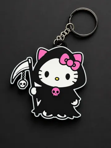 Llavero: Grim Reaper-inspired Hello Kitty keychain — vista de referencia 2