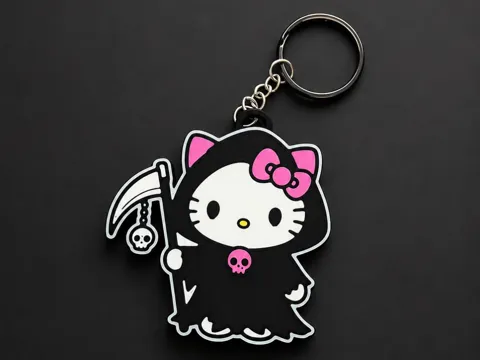 Llavero: Grim Reaper-inspired Hello Kitty keychain — referencia de MakerWorld