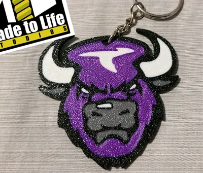 Purple Bison Keychain