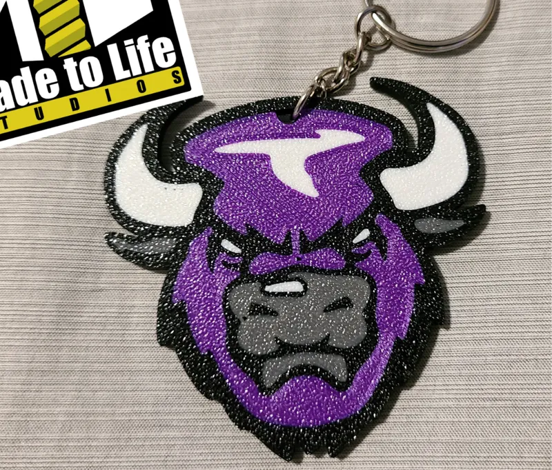 Purple Bison Keychain