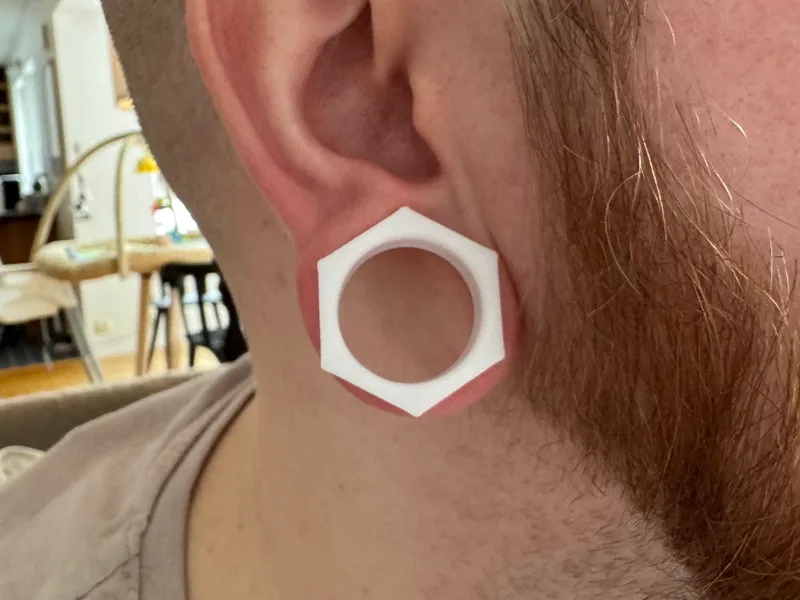 Hexagon Tunnel Ear Gauges 10-30mm Multiple Plates