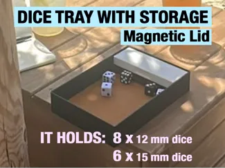 Dice tray with storage - Magnetic Lid