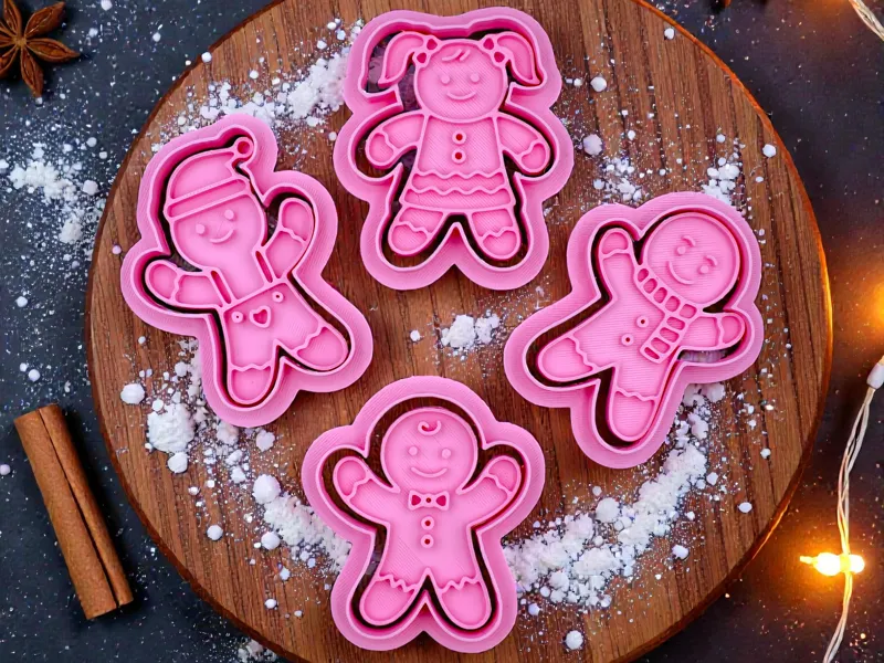 4-Piece Gingerbread Cookie Cutter Set Christmas 