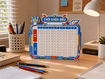 Letrero o emblema decorativo: Robot Weekly Timetable – 3D Printed Study Planner — vista de referencia 3