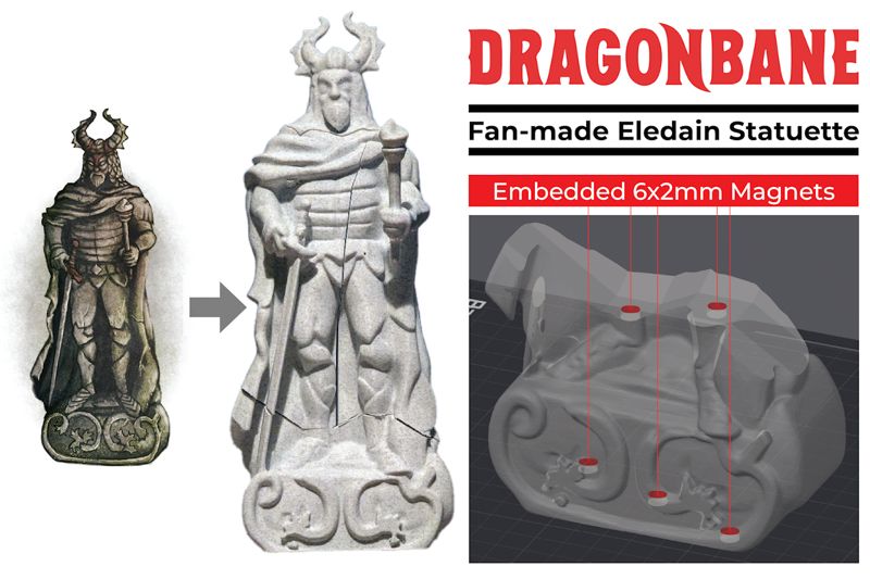 Eledain Statue - Dragonbane (Fan-Made, Magnetised)