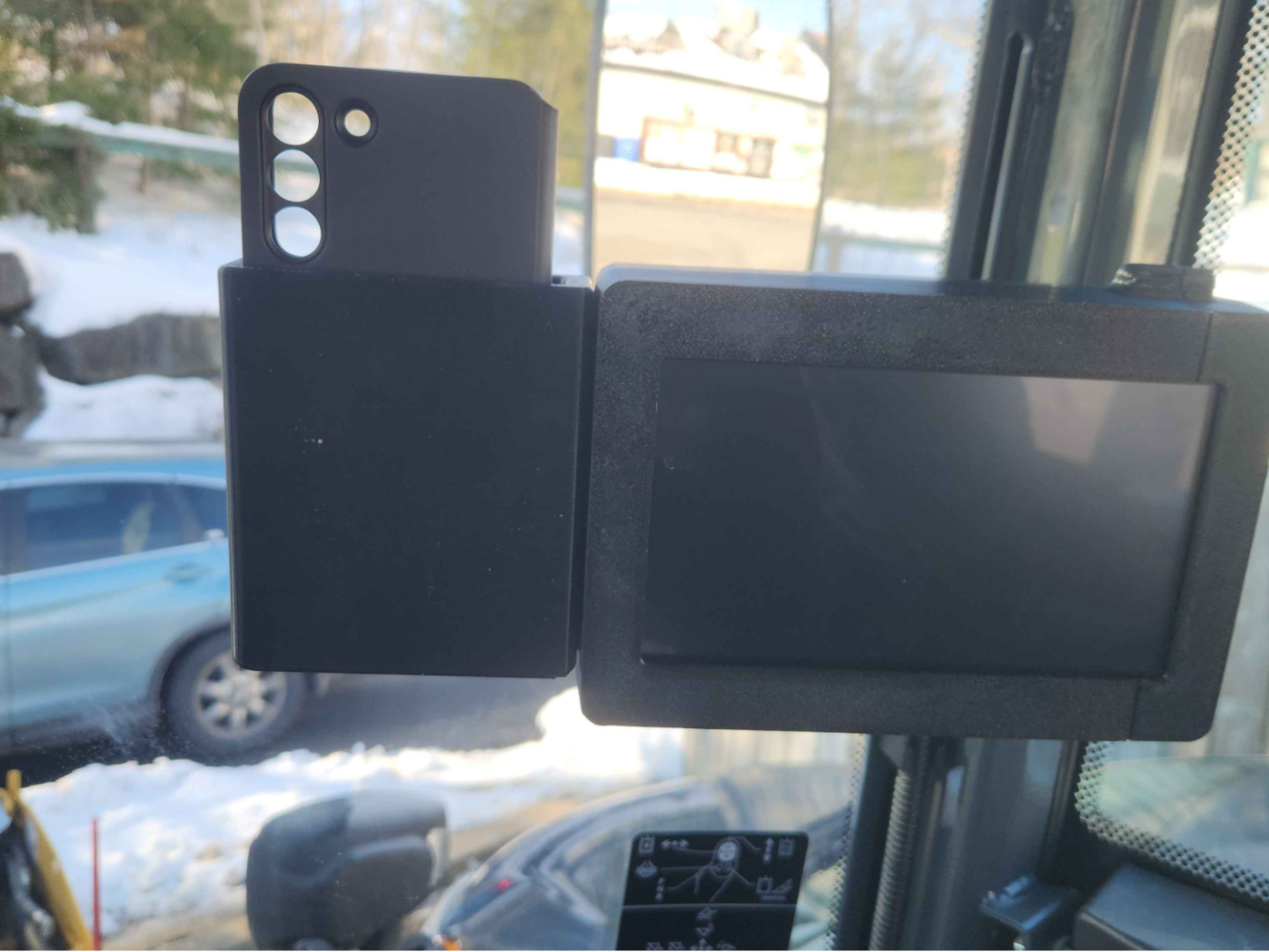 John Deere 244 Loader cell phone holder