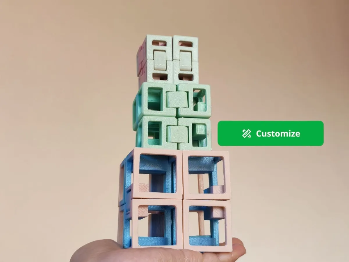 Infinity Cube + Customizable , Print in place - Free 3D Print Model ...