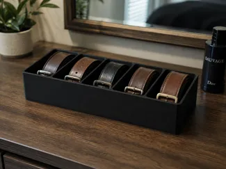 5 Belt Organizer – Closet & Drawer Belt Holder