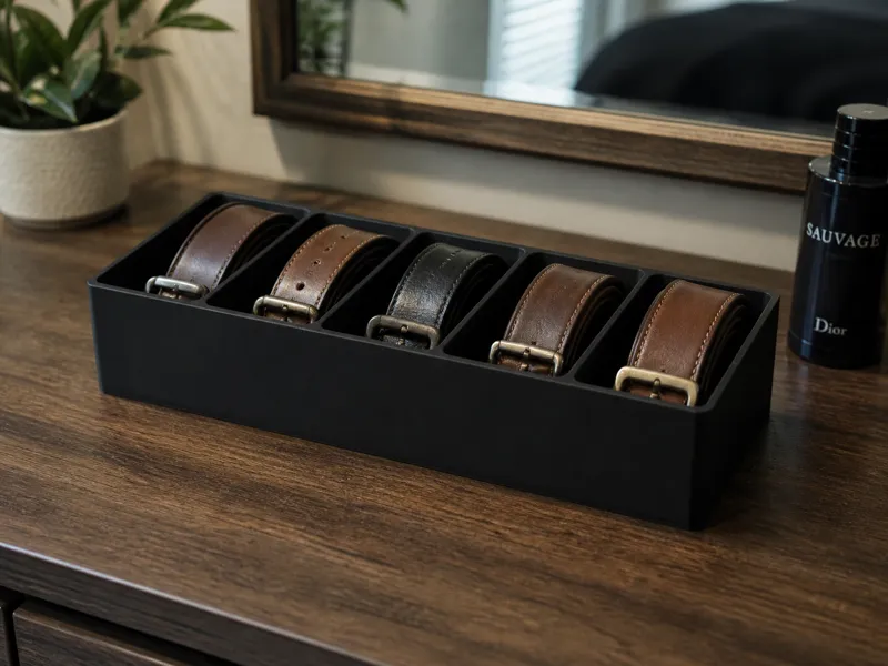 5 Belt Organizer – Closet & Drawer Belt Holder 
