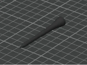 Golf tee (thickened top half for strength)
