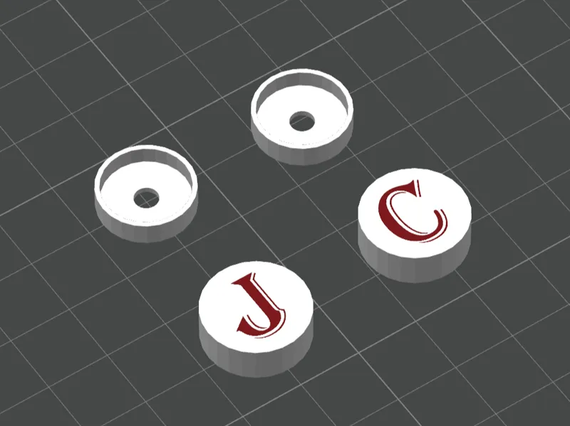 Tapones para tornillos con iniciales