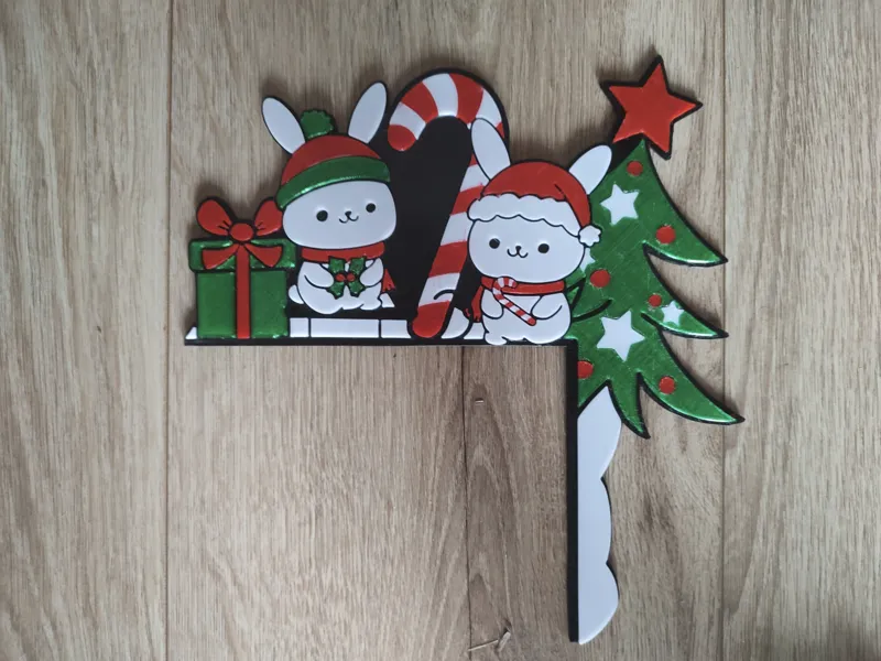 Christmas rabbit door corner