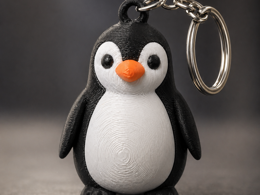 Cute Penguin Keychain – Multicolor 3D Print