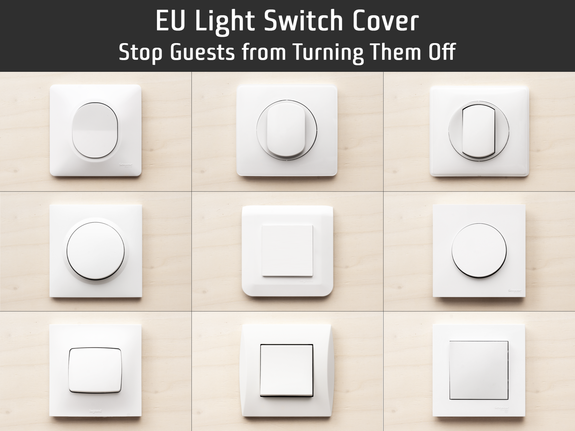 EU Light Switch Cover (Philips Hue / Smart Bulbs)