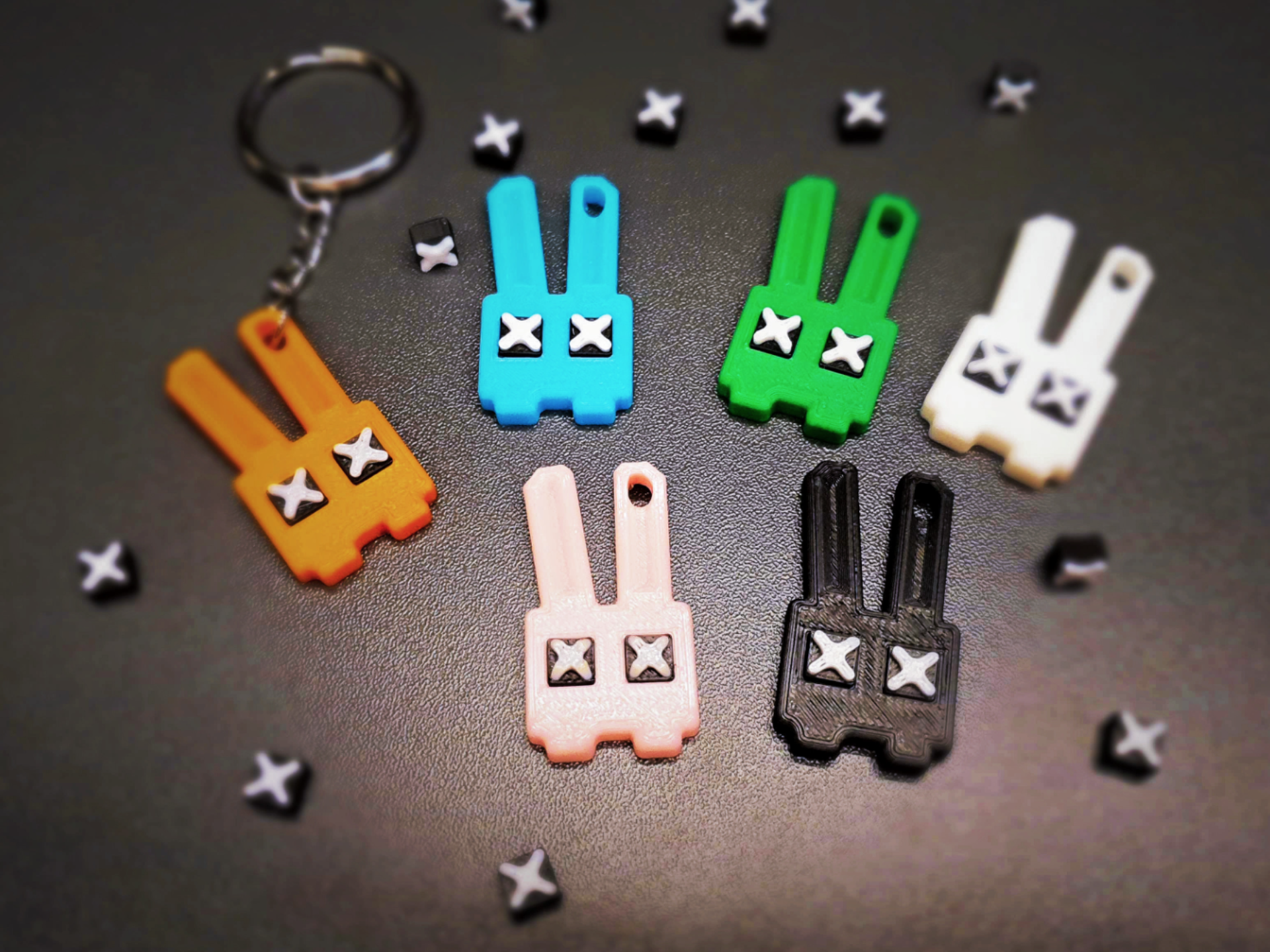 Cyber Rabbit – Minimalist Cyberpunk Keychain