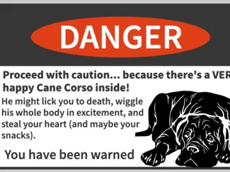 Cane Corso Danger sign
