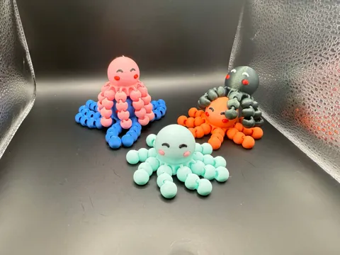 Cute Tiny Articulated Kawaii Octopus view 4