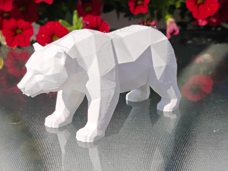 Geometric Low Poly Bear Figurine