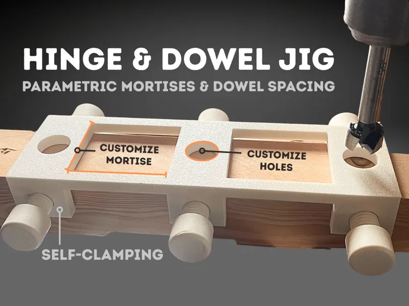 Hinge Mortise & Dowel Jig | Self-Clamping