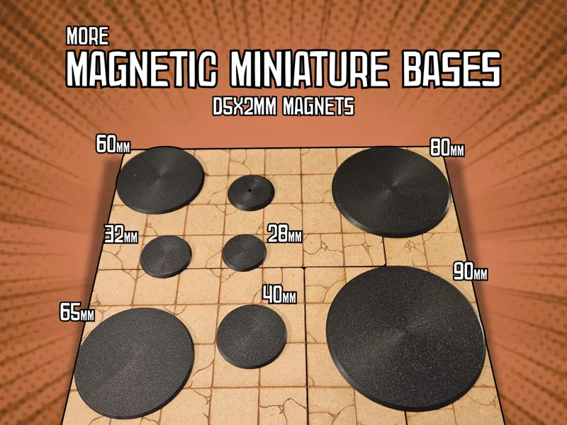 Magnetic Miniature Bases - More Round Bases