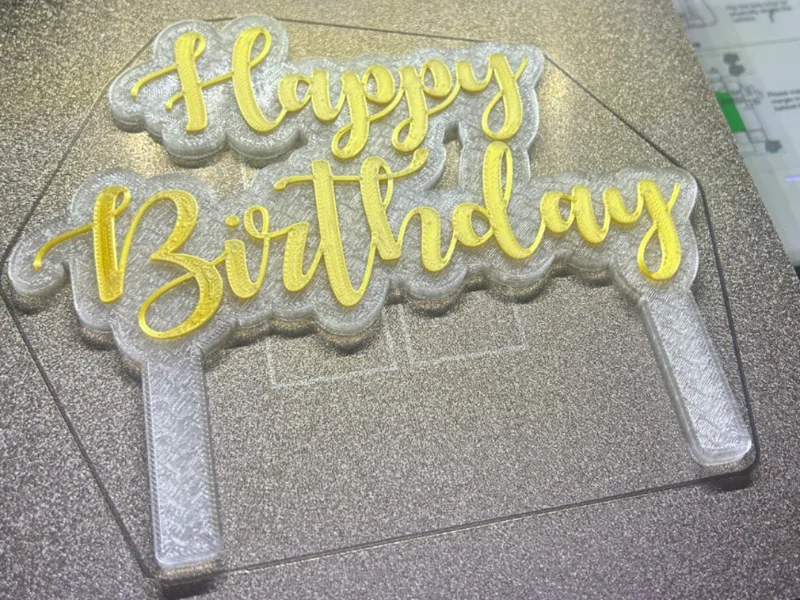 Happy Birthday Cake and Pie Topper