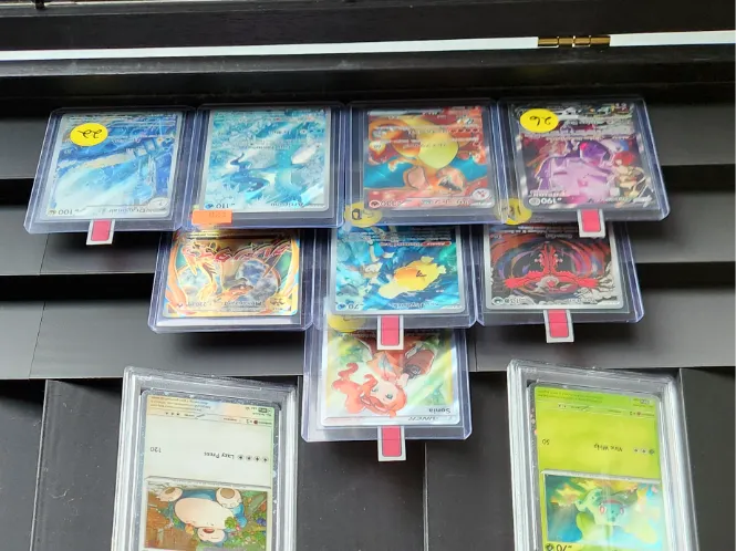 Pokemon Card and Slab Risers for Display Cases