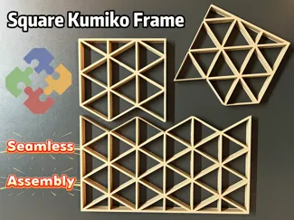 Square Kumiko Frame - Seamless Assembly (Tri66)