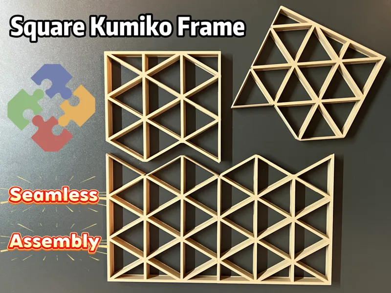 Square Kumiko Frame - Seamless Assembly (Tri66)