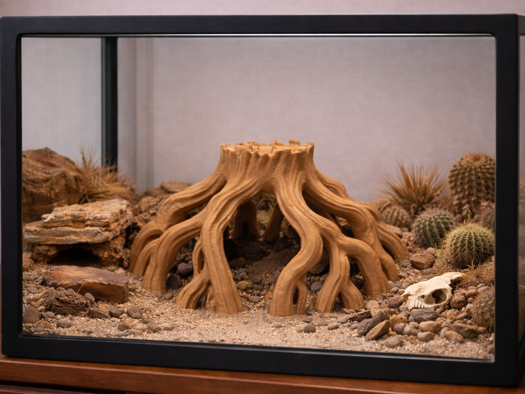 Twisted Root Tree Stump Hide – Terrarium Decor