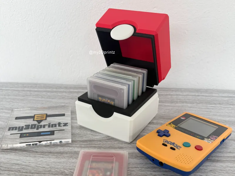 Gameboy 5x Games With Hard Case Holder Pokémon  