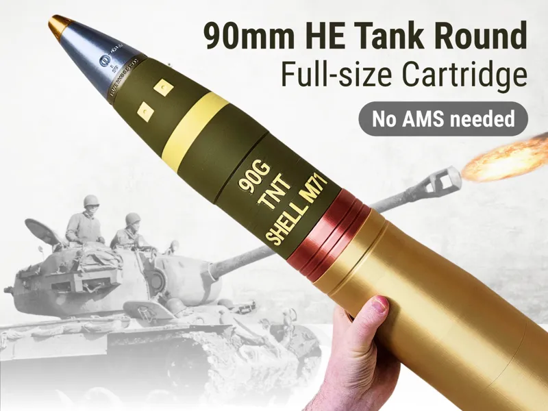 Full-size WW2 90mm Tank Cartridge Pershing/Patton