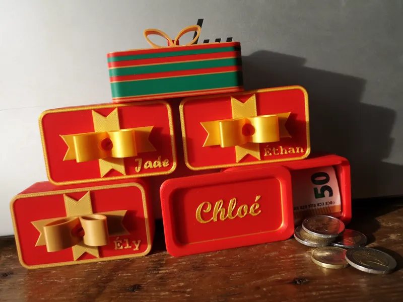 Boite cadeau Noël - Offrir de l'argent