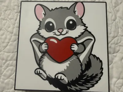 Valentine's Day Flying Squirrel w/ heart Light Box