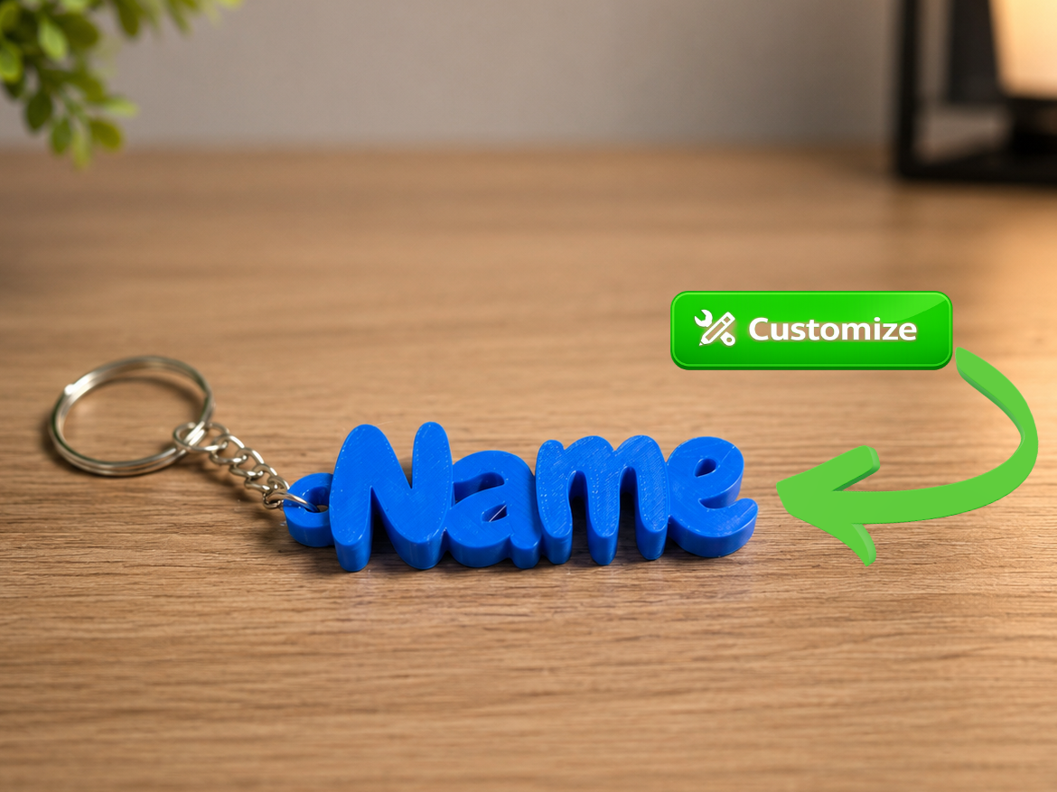 Custom ZigZag Name Keychain - 1