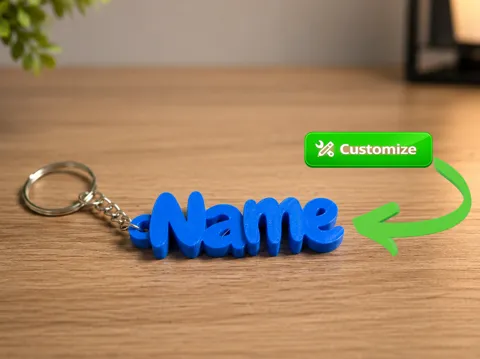 Llavero de nombre con letras en zigzag — referencia de MakerWorld