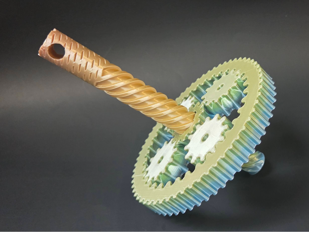 Gear Fidget with Spinning Handle