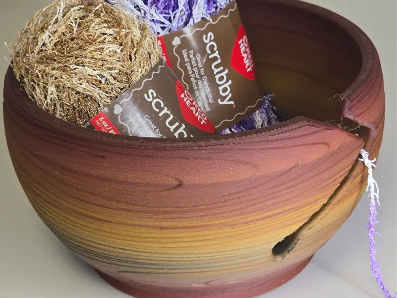 Wood Grain Yarn Bowl