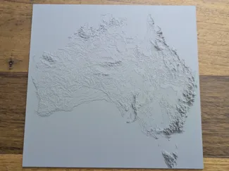 Australia with 100x vertical exaggeration