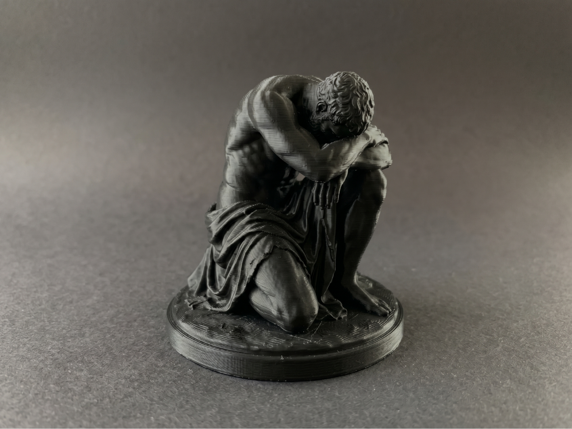 Despairing Atlas Sculpture (Kneeling Pose)