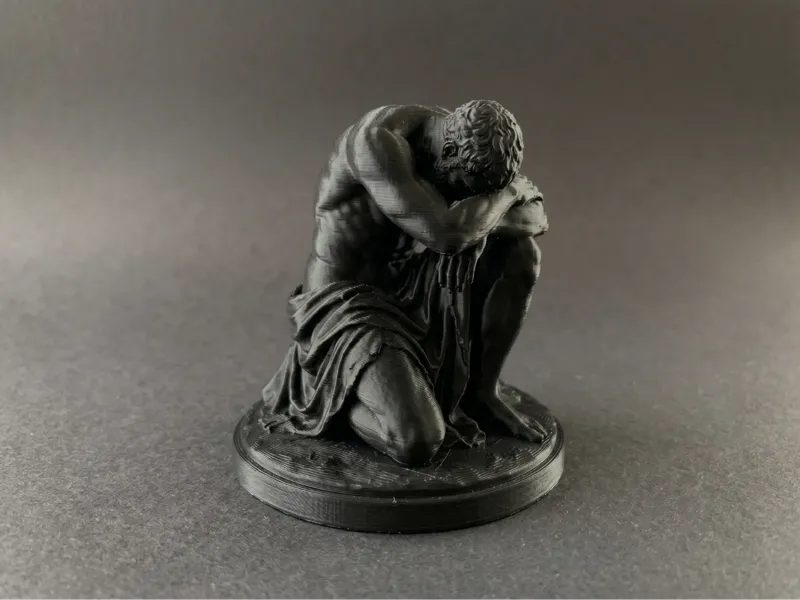 Despairing Atlas Sculpture (Kneeling Pose)