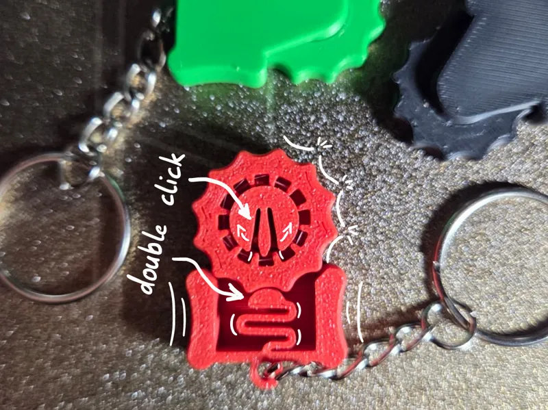 17-Min Haptic Clicker | DualAction Keychain Fidget