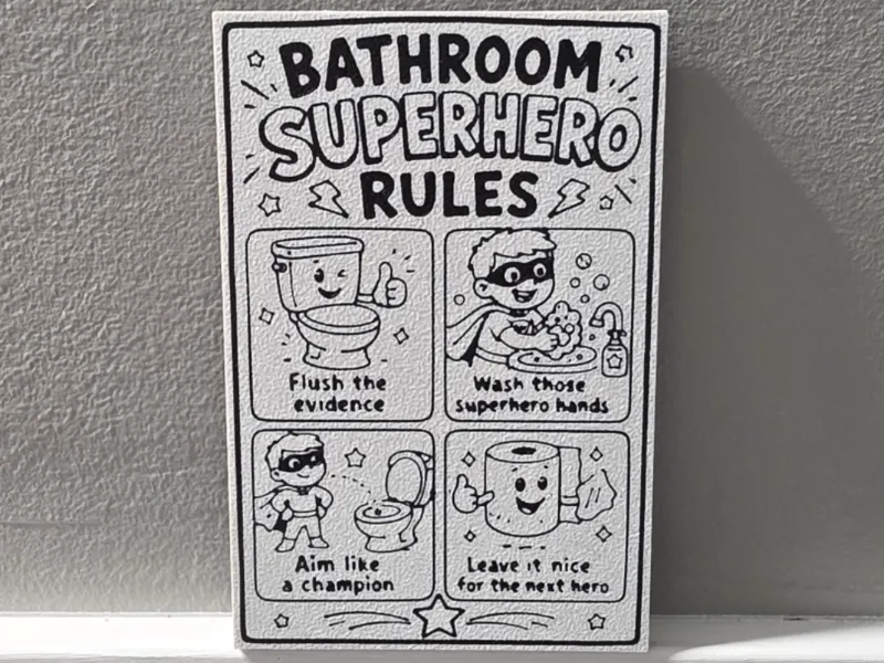 Bathroom Superhero Rules