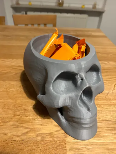 Halloween Skull Candy Bowl by CycloGoat MakerWorld: Download Free 3D Models