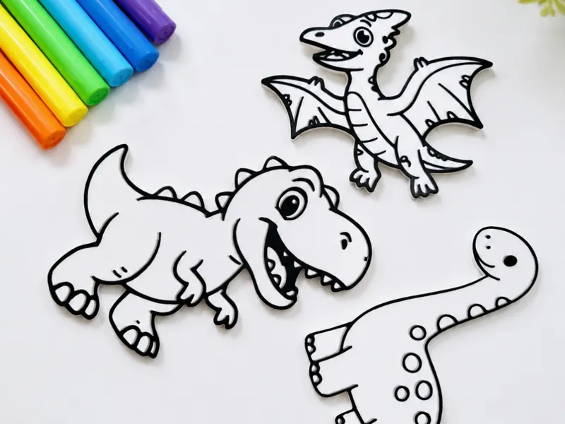 Plaquinhas de colorir - Dino