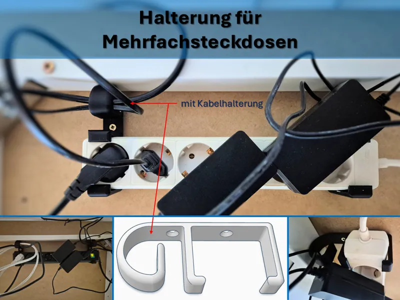 Halterung für Mehrfachsteckdosen