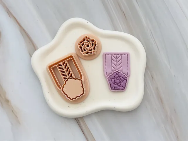 Floral Polymer Clay Earrings Cutters Set