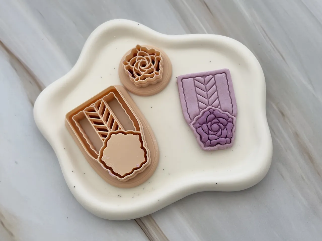Floral Polymer Clay Earrings Cutters Set view 2
